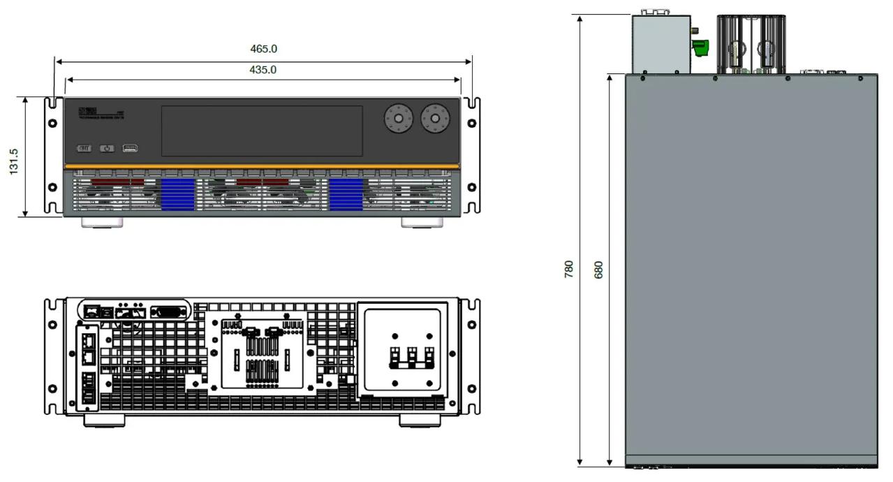 CORTEX DC bidirectiona programmable power supply is of compact 3U chassis